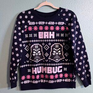 Womans Star Wars Pixalated "Bah Humbug" Christmas Ugly Sweater (M)